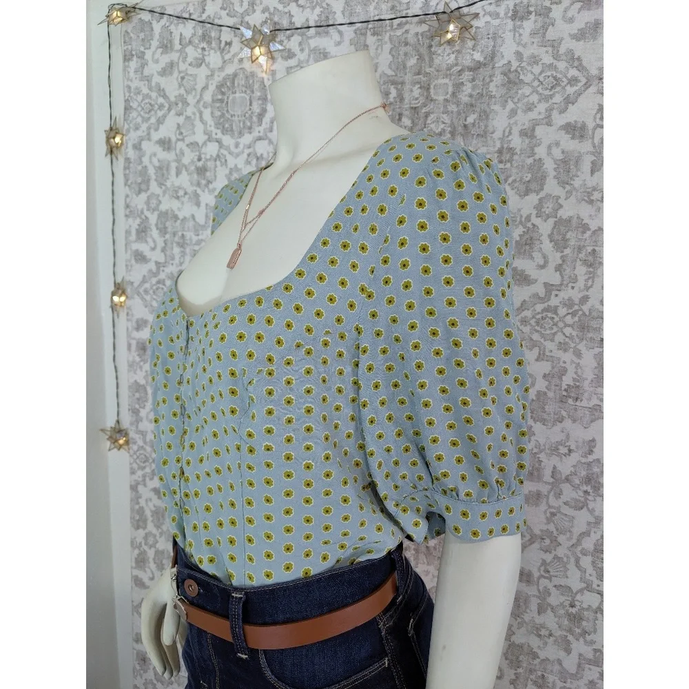 Free People Electric Soul Button-up Floral Blouse - Picture 2 of 8